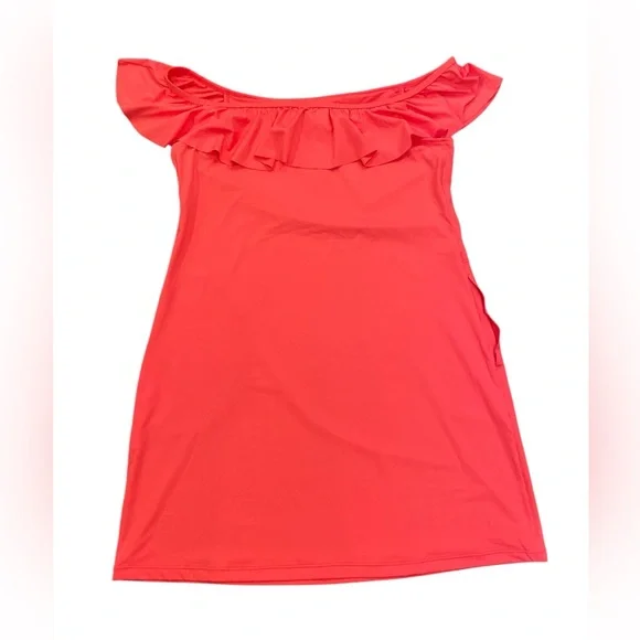 Tommy Bahama Off the Shoulder Spa Dress Size Medium Coral Coast Color - Picture 4 of 11